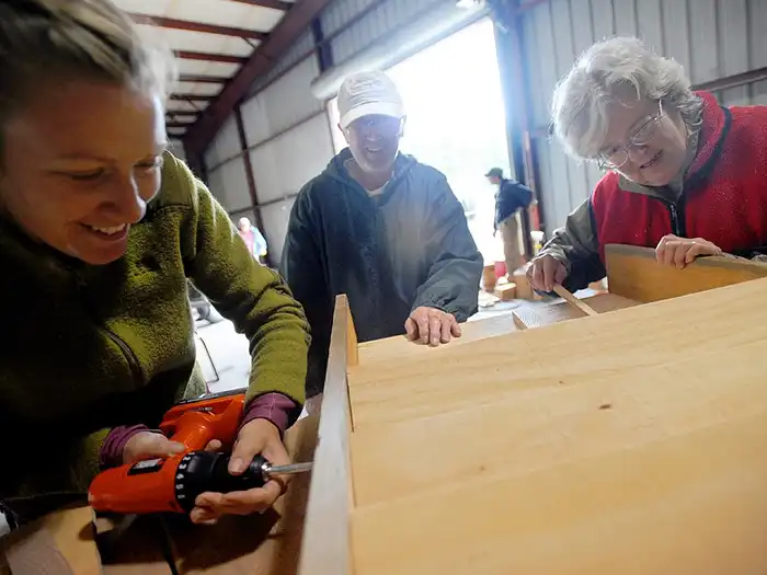 Image of Construction of bat box at the Fort Lewis