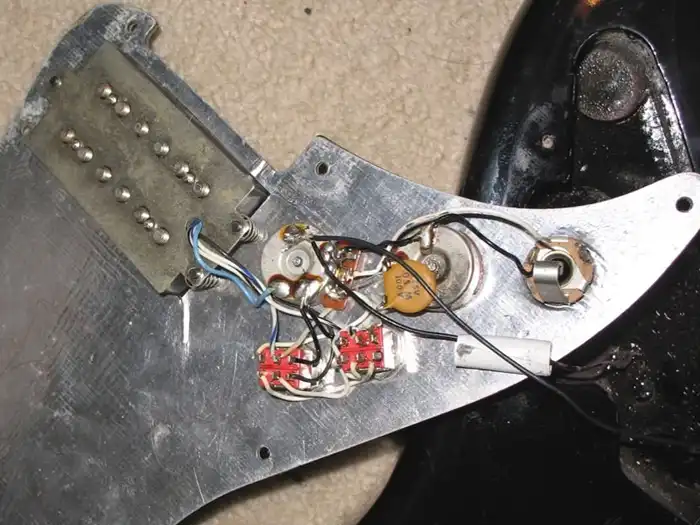 Image of Back of 1981 Fender Lead I pickguard 